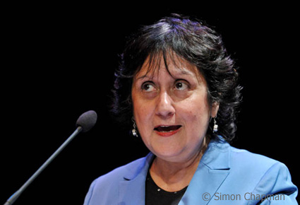 Yasmin Alibhai-Brown, journalist and columnist for the Independent, gives the 3rd annual Benn Lecture (All photos by Simon Chapman)
