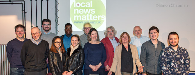 NUJ Bristol Branch and supporters at our Local News Matters event at Watershed; (Photo © Simon Chapman 2017)