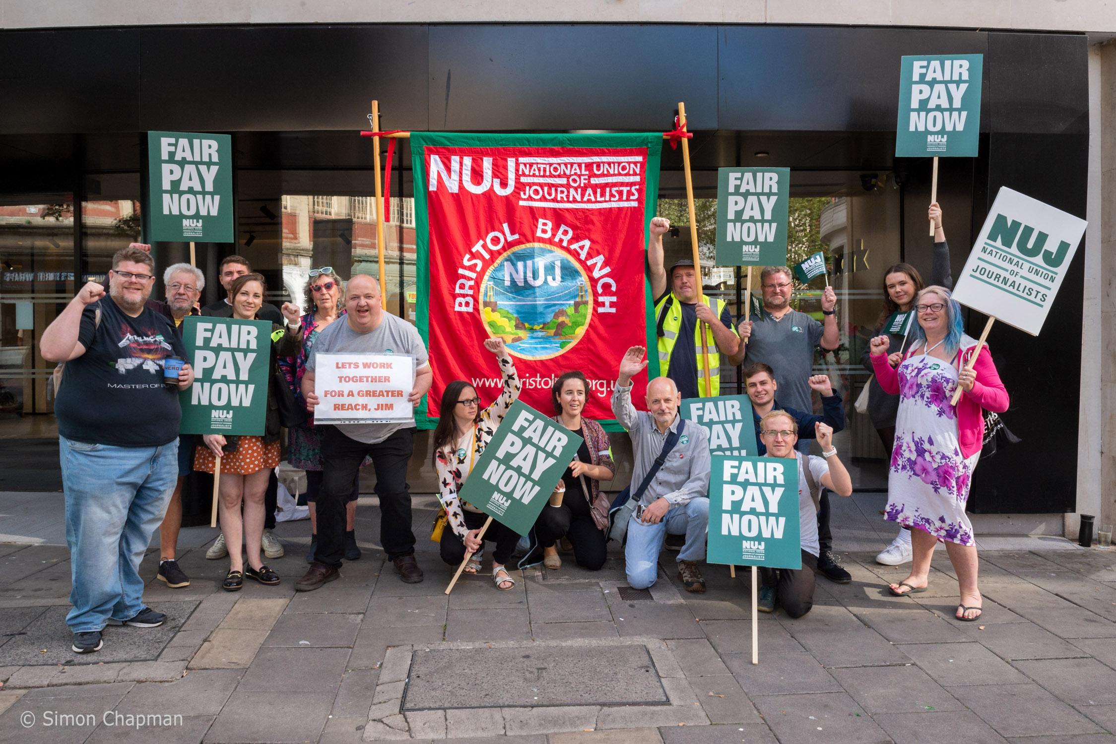 Bristol Reach NUJ strike 31 August 2022. Photo: Simon Chapman. Licensed to NUJ South West England branch.
