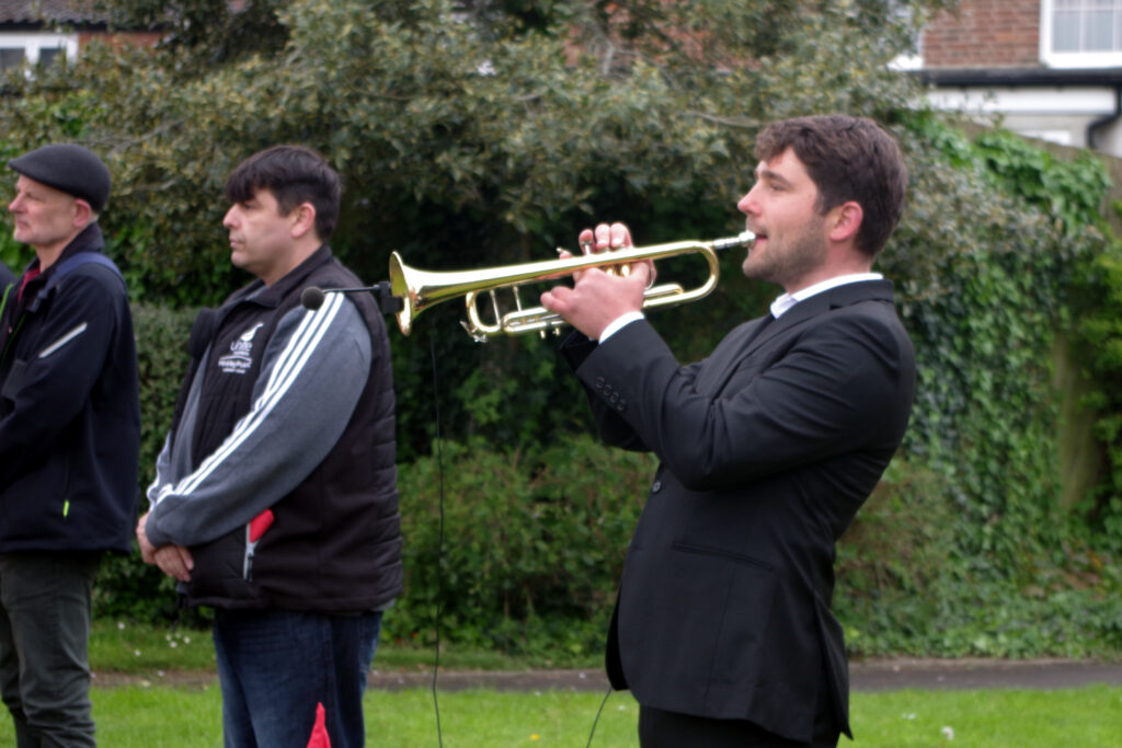 The Last Post was sounded by a trumpeter at the Bridgwater event for International Workers Memorial Day.Picture: © Kate Pearce 2024